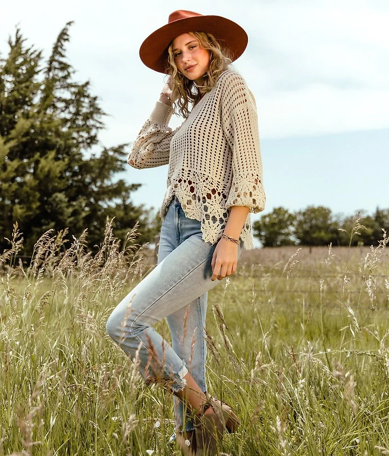 Collared Crochet Sweater