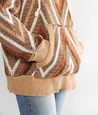 Chevron Chenille Hooded Sweater