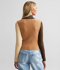 Mock Neck Keyhole Sweater