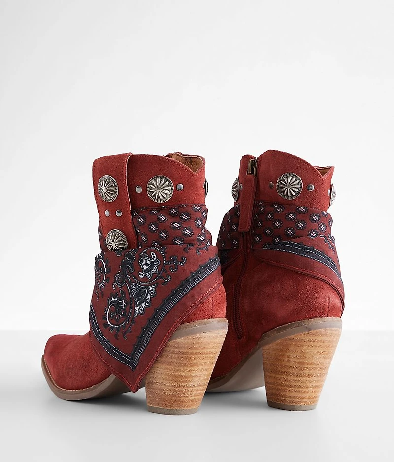 Bandana Leather Western Ankle Boot