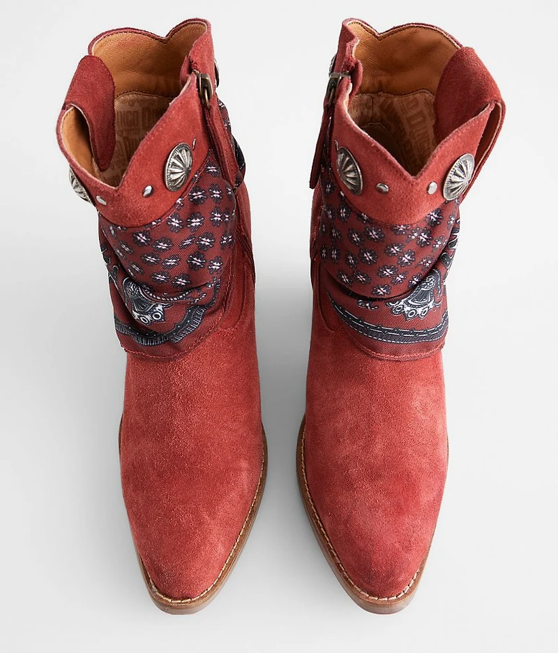 Bandana Leather Western Ankle Boot