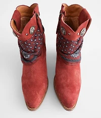Bandana Leather Western Ankle Boot