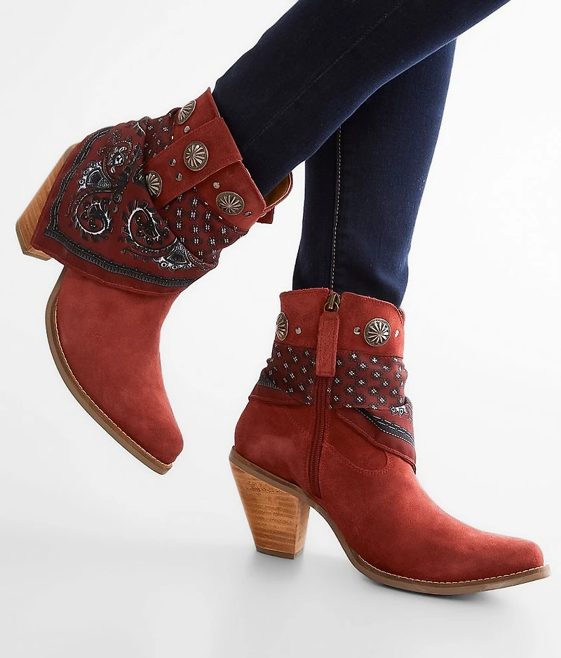 Bandana Leather Western Ankle Boot