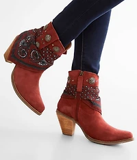 Bandana Leather Western Ankle Boot