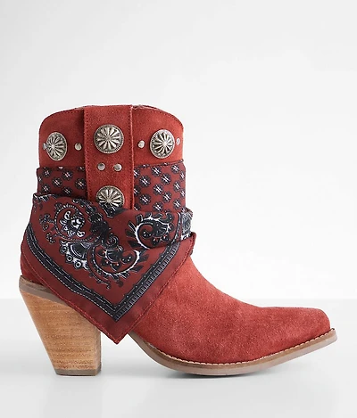 Bandana Leather Western Ankle Boot