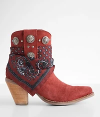 Bandana Leather Western Ankle Boot
