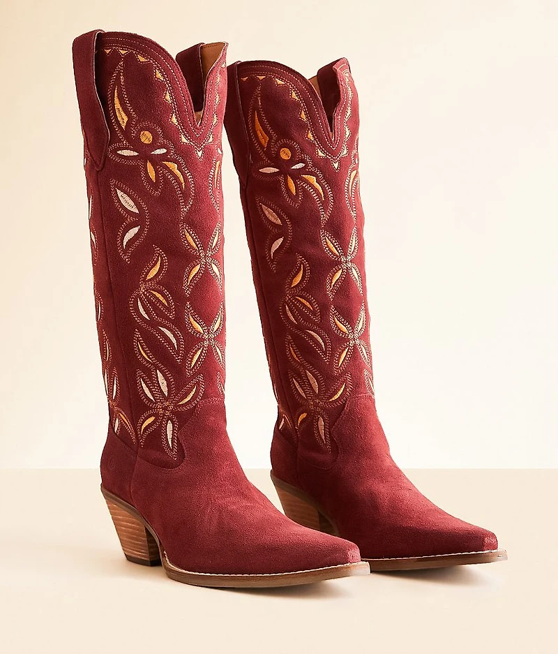Embroidered Tall Leather Western Boot