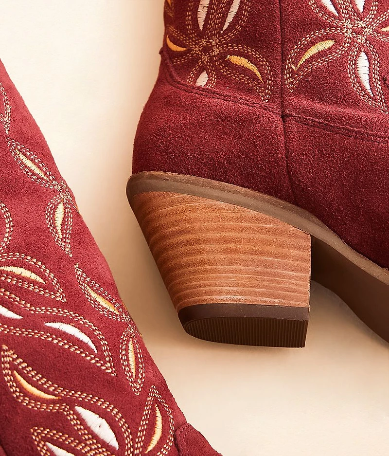 Embroidered Tall Leather Western Boot