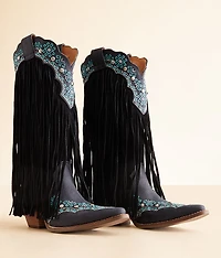 Tequila Sunrise Fringe Western Leather Boot
