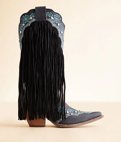Tequila Sunrise Fringe Western Leather Boot