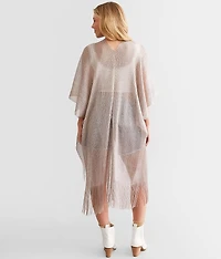Metallic Fringe Kimono - One