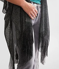 Metallic Fringe Kimono - One