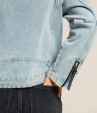 Rhinestone Studded Denim Jacket