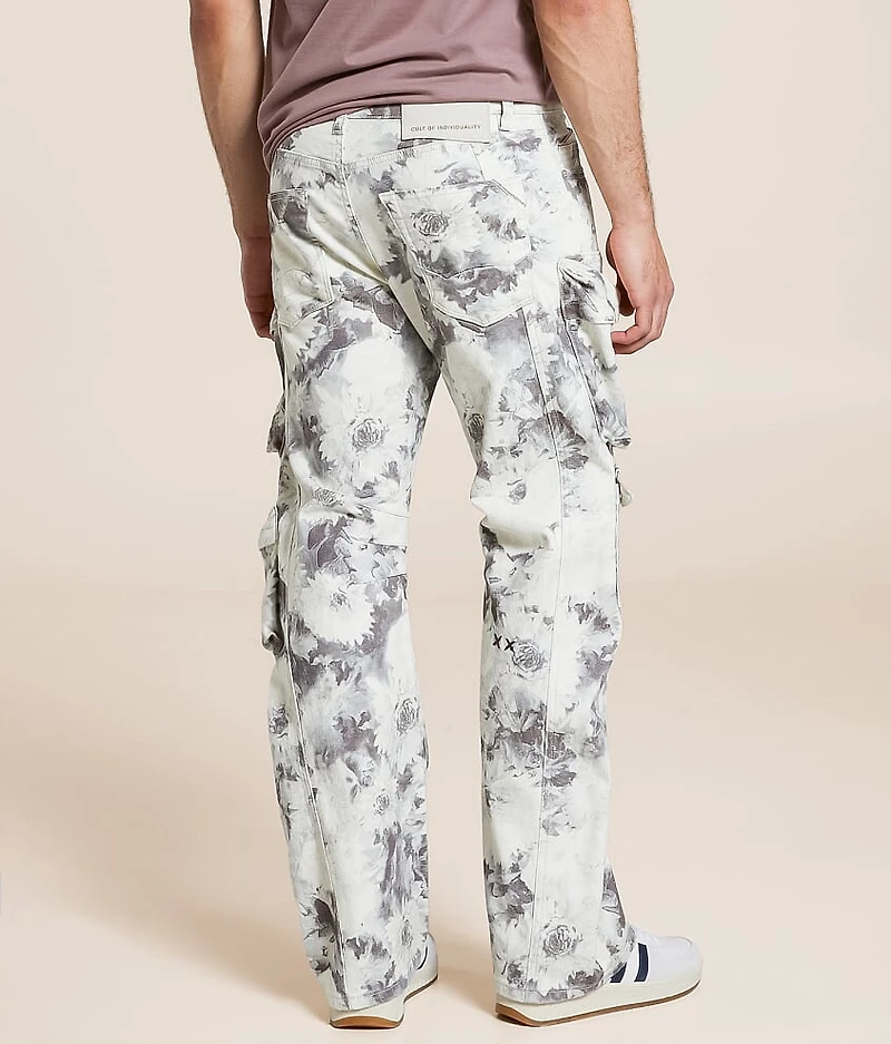 Floral Baggy Cargo Stretch Pant