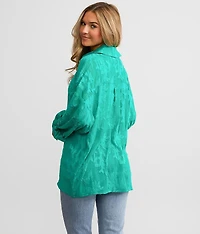 Metallic Jacquard Blouse