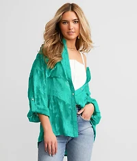 Metallic Jacquard Blouse