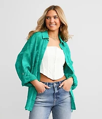 Metallic Jacquard Blouse