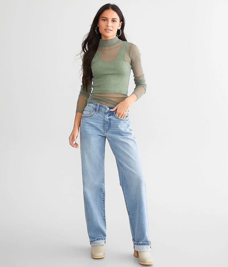Metallic Mesh Top