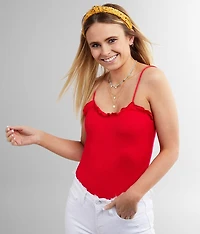 Ruffle Ribbed Bodysuit