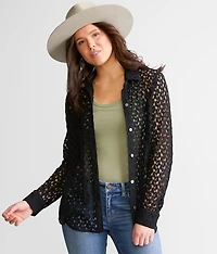 Collared Crochet Shirt