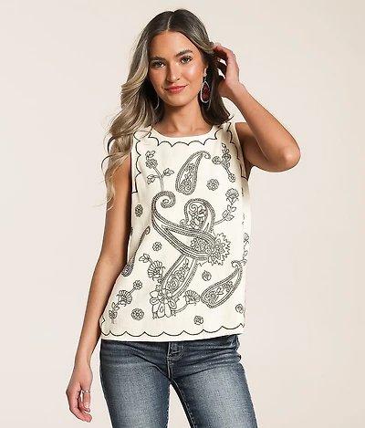 Embroidered Tank Top