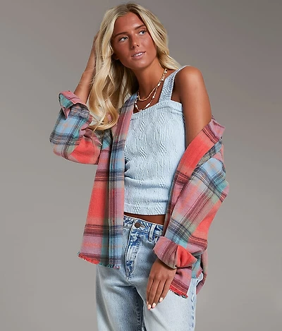 Washed Flannel Boyfriend Shirt