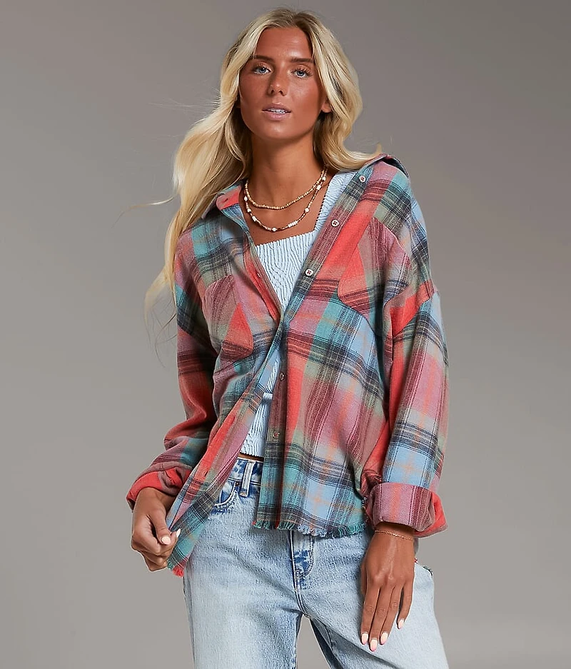 Washed Flannel Boyfriend Shirt
