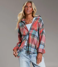 Washed Flannel Boyfriend Shirt
