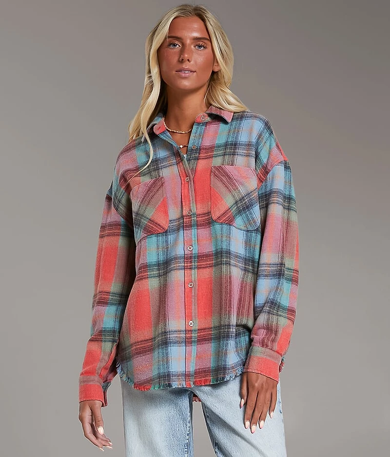 Washed Flannel Boyfriend Shirt
