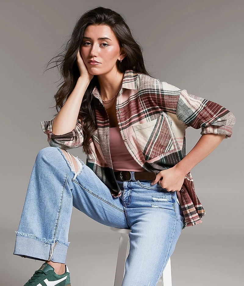 Boyfriend Plaid Flannel Shirt