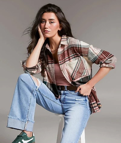 Boyfriend Plaid Flannel Shirt