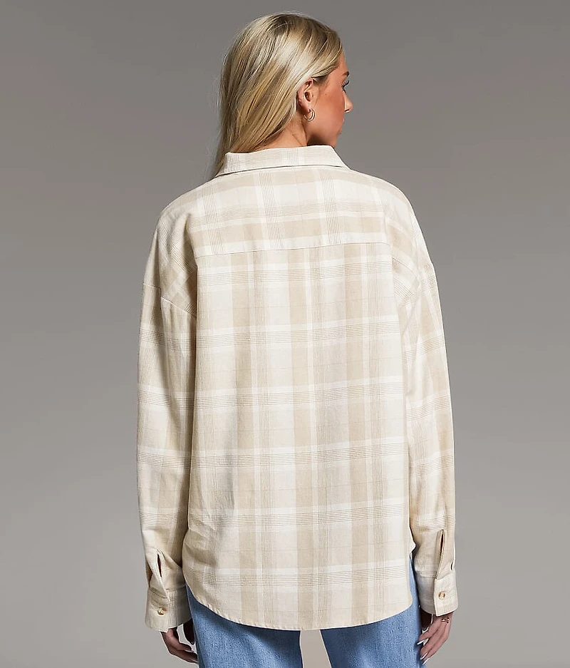 Brushed Plaid Boyfriend Shirt