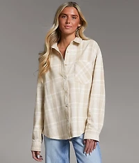 Brushed Plaid Boyfriend Shirt