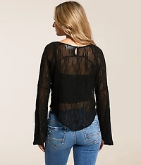 Sheer Lace Hanky Top