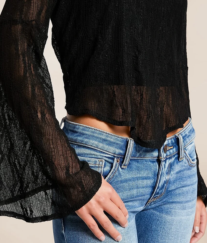 Sheer Lace Hanky Top