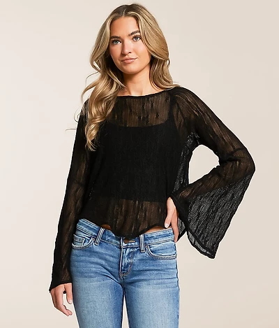 Willow & Root Sheer Lace Hanky Top