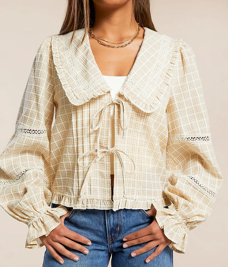 Plaid Collared Top