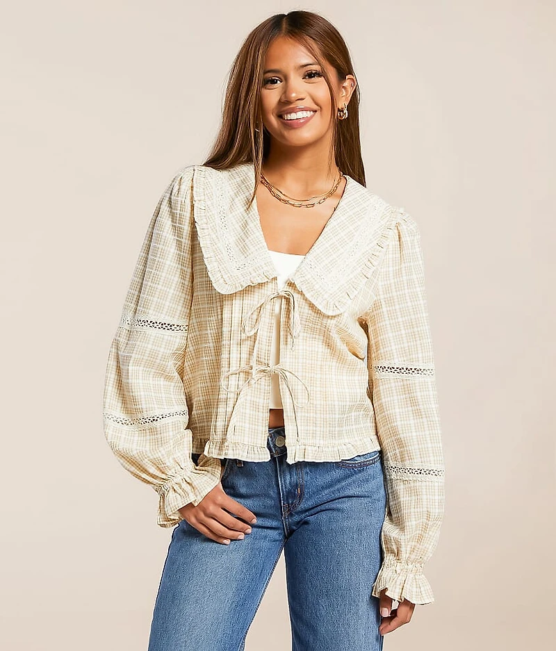 Plaid Collared Top