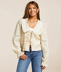 Plaid Collared Top