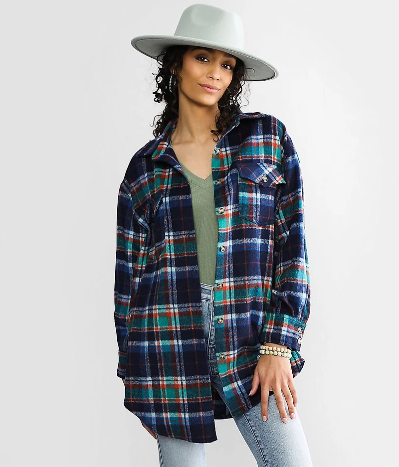 Brushed Knit Flannel Shirt