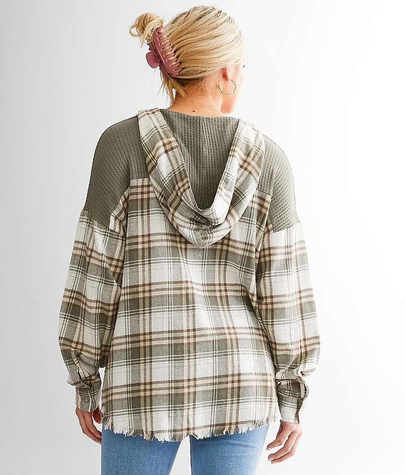 Hooded Plaid Shirt