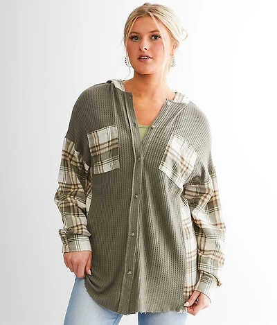 Hooded Plaid Shirt