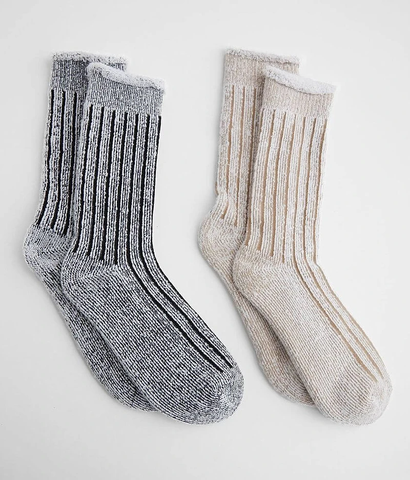 2 Pack Plush Ribbed Socks
