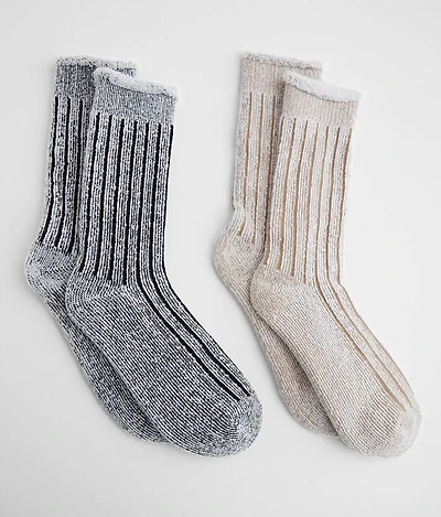 2 Pack Plush Ribbed Socks