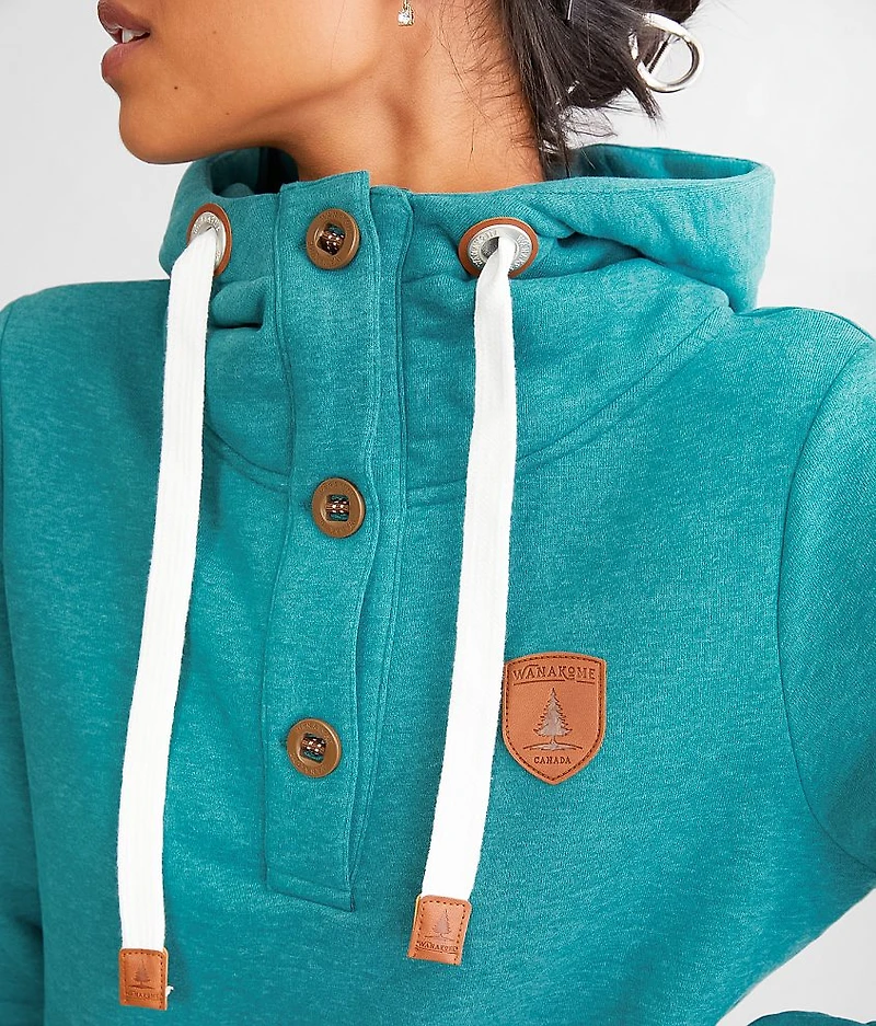 Jas Hooded Henley Sweatshirt
