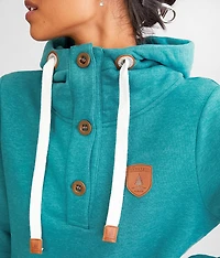 Jas Hooded Henley Sweatshirt