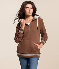 Sabine Quarter Zip Hooded Sweatshirt