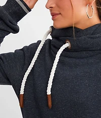 Lurex Cowl Neck Hooded Sweatshirt