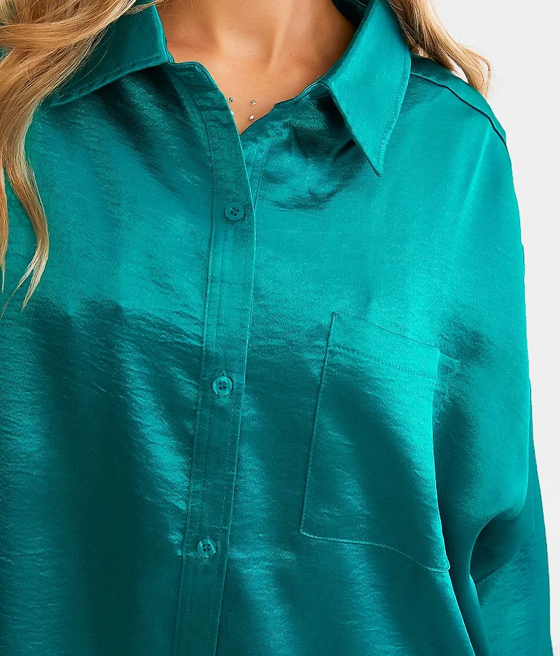 Busy Babe Satin Blouse