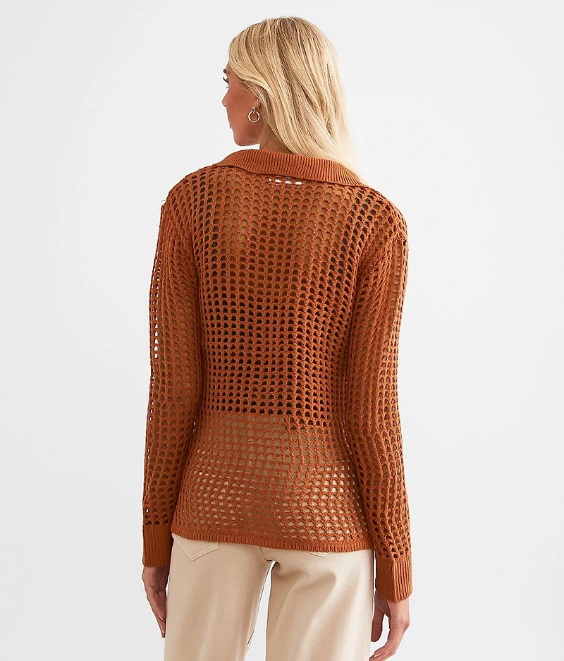Open Stitch Cardigan Sweater